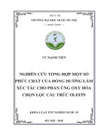 Nghiên cứu tổng hợp một số phức chất của đồng hướng làm xúc tác cho phản ứng oxy hóa chọn lọc cấu trúc olefin 