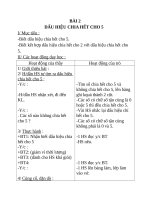 Giáo án Toán 4 chương 3 bài 1: Dấu hiệu chia hết cho 5