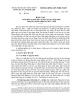 BÁO CÁO kiểm điểm sự lãnh đạo chỉ đạo của ban chấp hành Đảng bộ xã giữa nhiệm kỳ 2015 2020