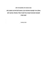 Đề tài NCKH SV xác định chi phí dở dang trong doanh nghiệp thi công xây dựng