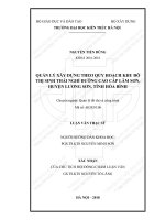 Quản lý xây dựng theo quy hoạch khu đô thị sinh thái nghỉ dưỡng cao cấp lâm sơn, huyện lương sơn, tỉnh hòa bình (tt) 