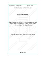 Nâng cao hiệu quả công tác thẩm định dự án đầu tư xây dựng công trình hạ tầng kỹ thuật tại thành phố phủ lý, tỉnh hà nam (tt) 