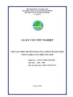 CHẾ TẠO THIẾT BỊ NHÂN ĐOẠN DNA (THIẾT BỊ PCR) THEO CÔNG NGHỆ LUÂN NHIỆT PELTIER