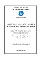 Một số thuật toán chữ ký số và ứng dụng trong bảo mật tài liệu điện tử tt 