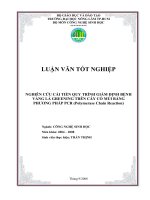 NGHIÊN CỨU CẢI TIẾN QUY TRÌNH GIÁM ĐỊNH BỆNH VÀNG LÁ GREENING TRÊN CÂY CÓ MÚI BẰNG PHƯƠNG PHÁP PCR (Polymerase Chain Reaction)