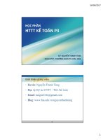 Slide bài giảng môn Hệ thống thông tin kế toán: Chương 1: Tổng quan