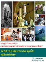 Xác định vấn đề nghiên cứu và thực hiện đề tài nghiên cứu khoa học - PGS.TS. Phạm Trung Lương