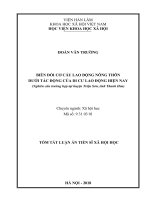 Biến đổi cơ cấu lao động nông thôn dưới tác động của di cư lao động hiện nay (nghiên cứu trường hợp tại huyện triệu sơn, tỉnh thanh hóa) (tt) 