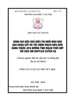 Đánh giá hiệu quả điều trị nhồi máu não giai đoạn cấp do tắc động mạch não giữa bằng thuốc rtPA đường tĩnh mạch phối hợp với siêu âm Doppler xuyên sọ (TT)