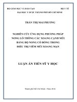 LATS Y HỌC - Nghiên cứu ứng dụng phương pháp nong lỗ thông  các xoang cạnh mũi bằng bộ nong có bóng trong điều trị viêm mũi xoang mạn (FULL TEXT)