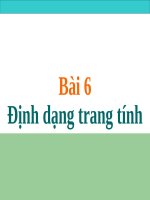 Bài 6. Định dạng trang tính