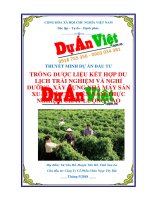 Dự án trồng cây dược liệu kết hợp du lịch nghỉ dưỡng, xây dựng nhà máy chế biến dược liệu thực nghiệm   tỉnh sơn la 