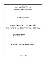 Thị hiếu thẩm mỹ của sinh viên các trường đại học ở Việt Nam hiện nay