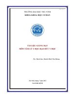TÀI LIỆU GIẢNG DẠY MÔN TÂM LÝ Y HỌC-ĐẠO ĐỨC Y HỌC