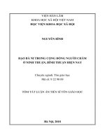 Đạo bà ni trong cộng đồng người chăm ở ninh thuận, bình thuận hiện nay TT