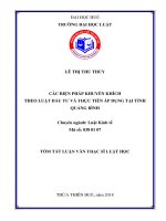 Các biện pháp khuyến khích theo luật đầu tư, qua thực tiễn áp dụng tại tỉnh quảng bình (tt) 