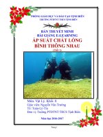 BẢN THUYẾT MINH BÀI GIẢNG E-LEARNING ÁP SUẤT CHẤT LỎNG BÌNH THÔNG NHAU