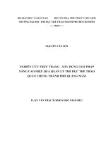 NGHIÊN CỨU THỰC TRẠNG - XÂY DỰNG GIẢI PHÁP NÂNG CAO HIỆU QUẢ QUẢN LÝ THỂ DỤC THỂ THAO QUẦN CHÚNG THÀNH PHỐ QUẢNG NGÃI