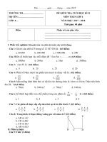 Đề Thi - Cuối Học Kì 2  Lớp 4 - Năm học 2017 - 2018 || GIALẠC0210