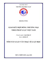 Giao kết hợp đồng thương mại theo pháp luật việt nam (tt) 