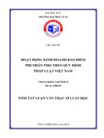Hoạt động kinh doanh bảo hiểm phi nhân thọ theo pháp luật việt nam  (tt) 