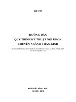 HƯỚNG DẪN QUY TRÌNH KỸ THUẬT NỘI KHOA CHUYÊN NGÀNH THẦN KINH