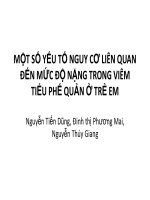 MỘT SỐ YẾU TỐ NGUY CƠ LIÊN QUAN ĐẾN MỨC ĐỘ NẶNG TRONG VIÊM TIỂU PHẾ QUẢN Ở TRẺ EM