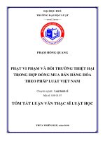 Phạt vi phạm và bồi thường thiệt hại trong hợp đồng mua bán hàng hóa theo pháp luật việt nam (tt) 