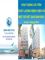HOẠT ĐỘNG CẢI TIẾN CHẤT LƯỢNG BỆNH VIỆN VÀ MỘT SỐ KẾT QUẢ BAN ĐẦU