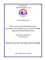 Pháp luật về thu bảo hiểm xã hội, qua thực tiễn áp dụng tại các doanh nghiệp ở địa bàn thành phố đà nẵng (tt) 