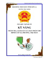 KỸ NĂNG THẨM TRA, GIÁM SÁT CỦA BAN PHÁP CHẾ HĐND CẤP XÃ, PHƯỜNG, THỊ TRẤN