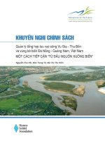 Quản lý tổng hợp lưu vực sông Vu Gia - Thu Bồn và vùng bờ biển Đà Nẵng - Quảng Nam, Việt Nam MỘT CÁCH TIẾP CẬN “TỪ ĐẦU NGUỒN XUỐNG BIỂN”