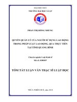 Quyền quản lý của người sử dụng lao động theo pháp luật lao động, qua thực tiễn tại tỉnh quảng bình (tt) 