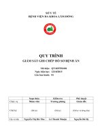 QUY TRÌNH GIÁM SÁT GHI CHÉP HỒ SƠ BỆNH ÁN