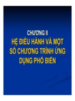 HỆ ĐIỀU HÀNH VÀ MỘT SỐ CHƯƠNG TRÌNH ỨNG DỤNG PHỔ BIẾN