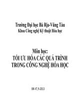 Tổng quan về các kỹ thuật tối ưu các quá trình hóa học