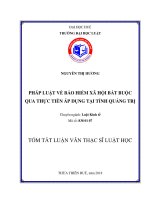 Pháp luật về bảo hiểm xã hội bắt buộc, qua thực tiễn tại tỉnh quảng trị (tt) 