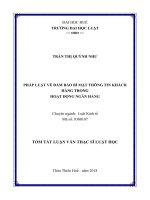 Pháp luật về đảm bảo bí mật thông tin khách hàng trong hoạt động ngân hàng (tt) 