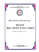 SỔ TAY  HỌC TẬP KỸ NĂNG Y KHOA