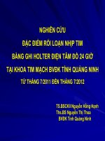 NGHIÊN CỨU ĐẶC ĐIỂM RỐI LOẠN NHỊP TIM BẰNG GHI HOLTER ĐIỆN TÂM ĐỒ 24 GIỜ TẠI KHOA TIM MẠCH BVĐK TỈNH QUẢNG NINH