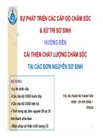 SỰ PHÁT TRIỂN CÁC CẤP ĐỘ CHĂM SÓC & XỬ TRÍ SƠ SINH HƯỚNG ĐẾN CẢI THIỆN CHẤT LƯỢNG CHĂM SÓC TẠI CÁC ĐƠN NGUYÊN SƠ SINH