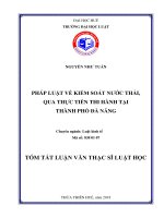 Pháp luật về kiểm soát nước thải, qua thực tiễn thực hiện tại thành phố đà nẵng (tt) 