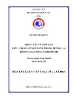 Pháp luật về đảm bảo bằng tài sản hình thành trong tương lai trong hoạt động kinh doanh (tt) 