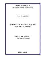 Nghiên cứu thu nhận một số chất màu tách chiết từ thực vật 