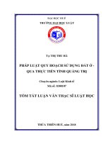 Pháp luật quy hoạch đất ở, qua thực tiễn tại tỉnh quảng trị (tt) 