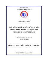 Hợp đồng thuê quyền sử dụng đất trong kinh doanh bất động sản theo pháp luật việt nam (tt) 