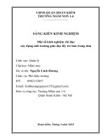 SÁNG KIẾN KINH NGHIỆM Một số kinh nghiệm chỉ đạo xây dựng môi trường giáo dục lấy trẻ làm trung tâm