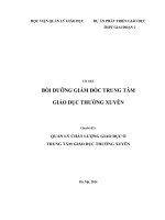 Chuyên đề QUẢN LÝ CHẤT LƯỢNG GIÁO DỤC Ở TRUNG TÂM GIÁO DỤC THƯỜNG XUYÊN - TÀI LIỆU BỒI DƯỠNG GIÁM ĐỐC TRUNG TÂM GIÁO DỤC THƯỜNG XUYÊN