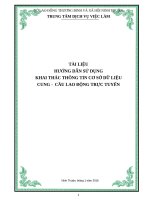 Tài liệu hướng dẫn khai thác thông tin Cung Cầu lao động