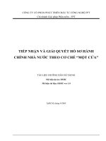 TIẾP NHẬN VÀ GIẢI QUYẾT HỒ SƠ HÀNH CHÍNH NHÀ NƯỚC THEO CƠ CHẾ “MỘT CỬA” (CÔNG TY CỔ PHẦN PHÁT TRIỂN ĐẦU TƯ CÔNG NGHỆ FPT)